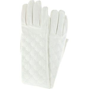 Chanel Quilted White Lambskin Leather Long Gloves - image 1